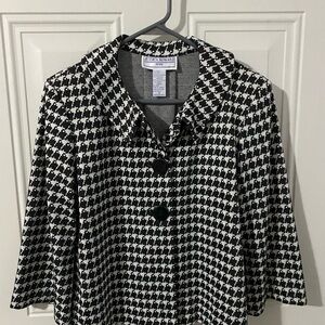 Jessica Howard Black and White Houndstooth Jacket blazer